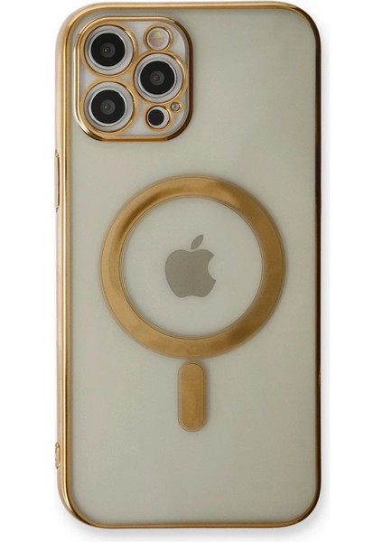Newface iPhone 12 Pro Kılıf Magneticsafe Lazer Silikon - Gold modelleri