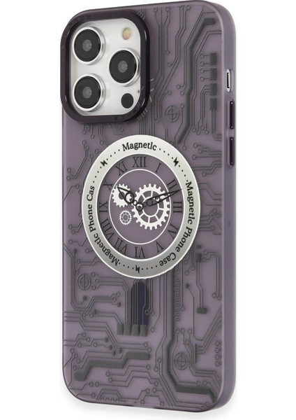 Newface iPhone 14 Pro Max Kılıf Apollo Magneticsafe Desenli Kapak - Apollo Mor - 5
