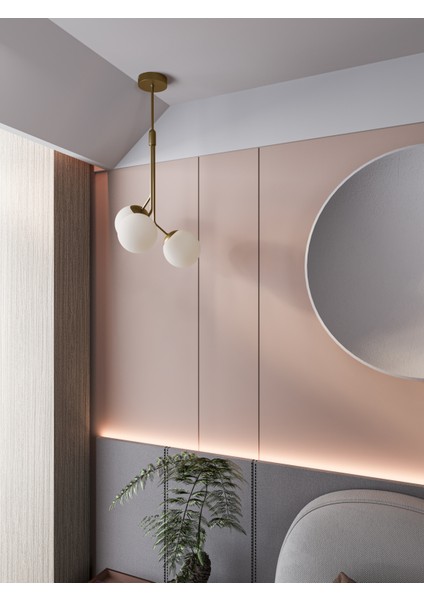 Luno 3 White Antique – Eskitme Gövdeli Beyaz Camlı 3’lü Sarkıt Avize (60 Cm) fiyatları