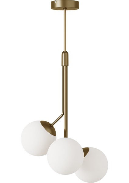 Luno 3 White Antique – Eskitme Gövdeli Beyaz Camlı 3’lü Sarkıt Avize (60 Cm) fırsatları