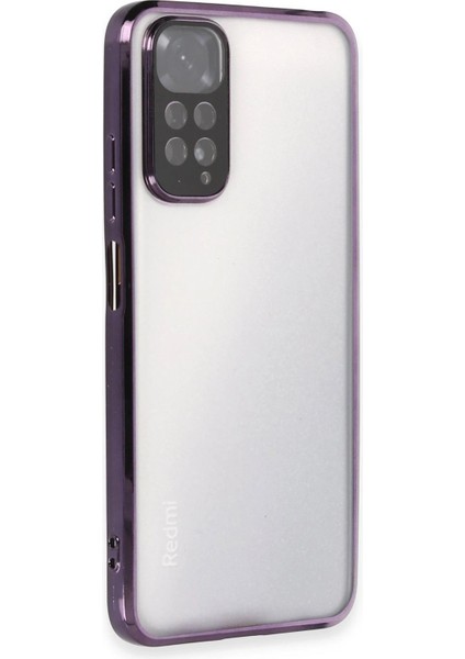 Newface Xiaomi Redmi Note 11 Kılıf Razer Lensli Silikon - Mor