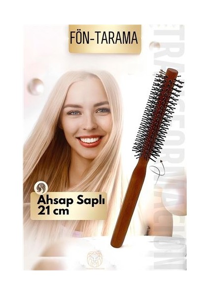 Fön Fırçası Ahşap Saplı Tarama Fırçası