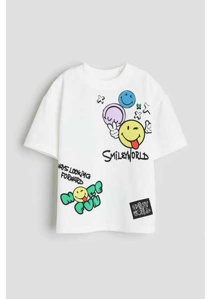 Smiley World Baskılı Çocuk Tişörtü