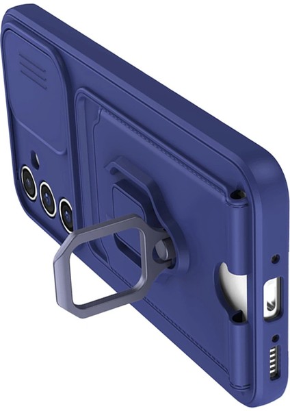 Newface Samsung Galaxy A56 Kılıf Zuma Kartvizitli Yüzüklü Silikon - Lacivert