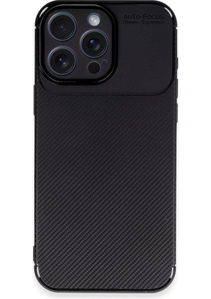 Newface iPhone 16 Pro Kılıf Auto Focus Karbon Kapak - Siyah