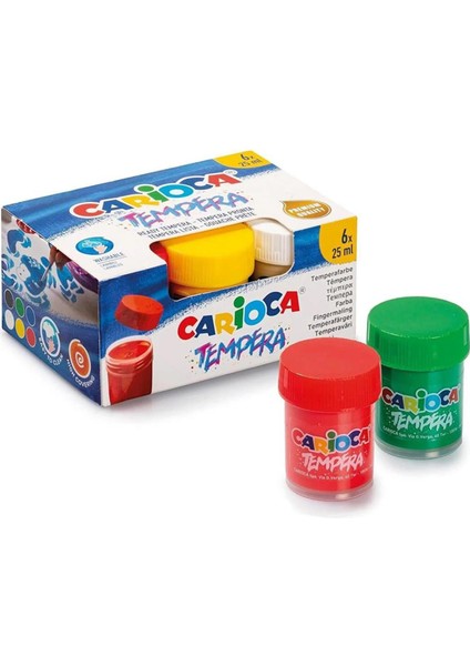 Tempera Fırçalı Suluboya Süper Yıkanabilir 6x25 Ml 6 Renk Karışık