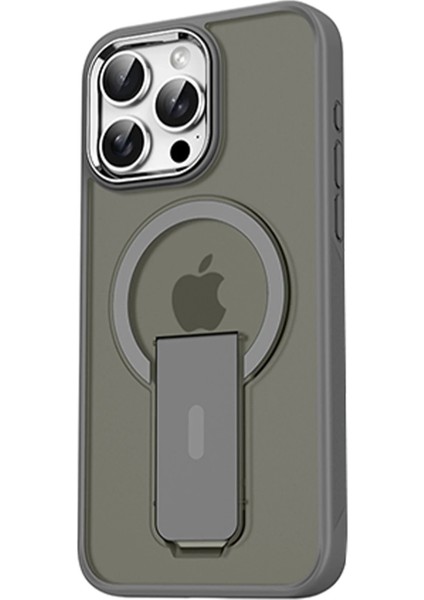 Newface iPhone 15 Pro Tork Magsafe Standlı Kapak - Titan Gri