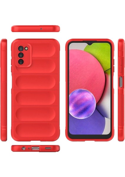 Newface Samsung Galaxy A03S Kılıf Optimum Silikon - Kırmızı