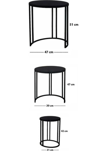 3' Lü Antik Çam Ahşap Nikel (Gümüş) Ayak Lenka Metal Sehpa modelleri