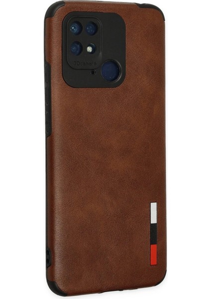 Newface Xiaomi Redmi 10C Kılıf Loop Deri Silikon - Kahverengi