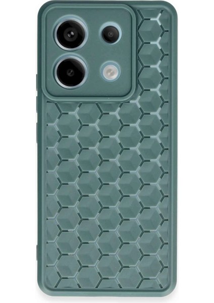 Newface Xiaomi Redmi Note 13 Pro 5g Kılıf Petek Silikon Kapak - Koyu Yeşil