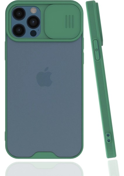 Newface iPhone 12 Pro Max Kılıf Platin Kamera Koruma Silikon - Yeşil