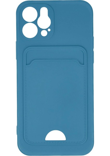 Newface iPhone 12 Kılıf Kelvin Kartvizitli Silikon - Mavi