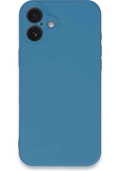 Newface iPhone 16 Plus Kılıf Nano Içi Kadife Silikon - Mavi