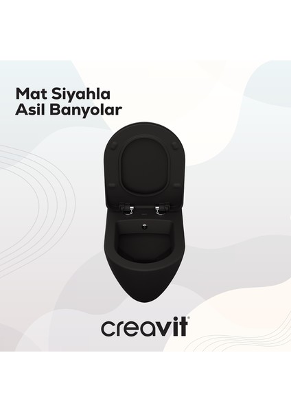 Terra Duroplast Yavaş Kapanan Klozet Kapaklı Mat Siyah Set fiyatları