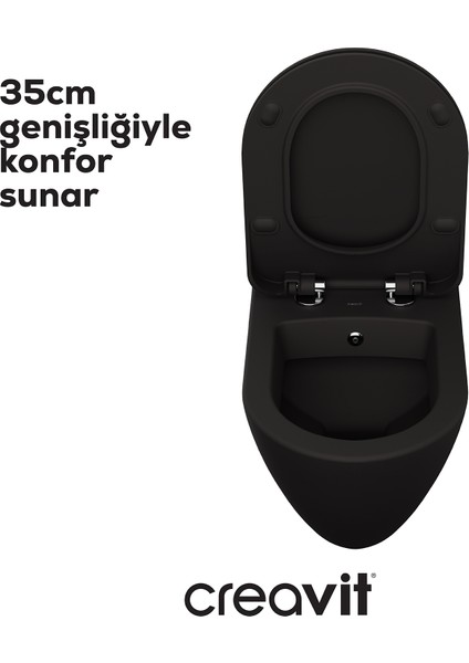 Terra Duroplast Yavaş Kapanan Klozet Kapaklı Mat Siyah Set modelleri