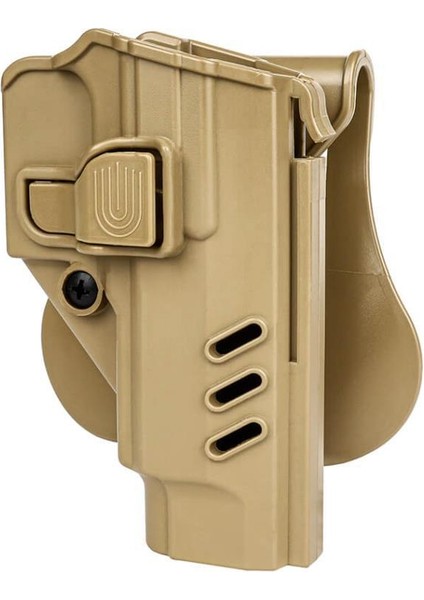 Single Sword Bg Plastik Tetik Kitlemeli Hızlı Çekim Silah Kılıfı Bej-Sağ-Sarsılmaz Kılınç