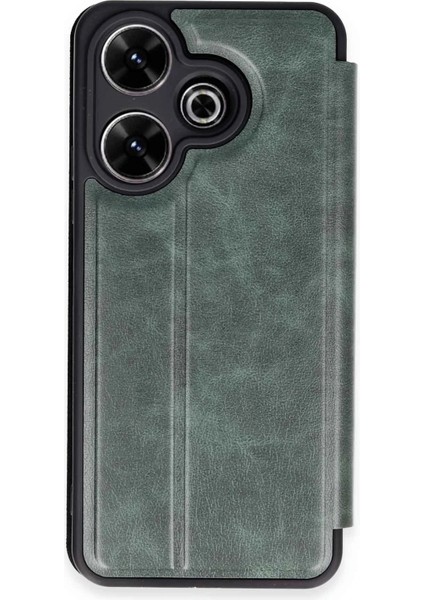 Newface Xiaomi Redmi 13 4g Kılıf Flip Cover - Koyu Yeşil