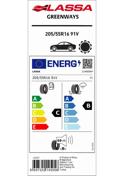 205/55 R16 91V Greenways 2025 Yaz Lastiği fiyatları