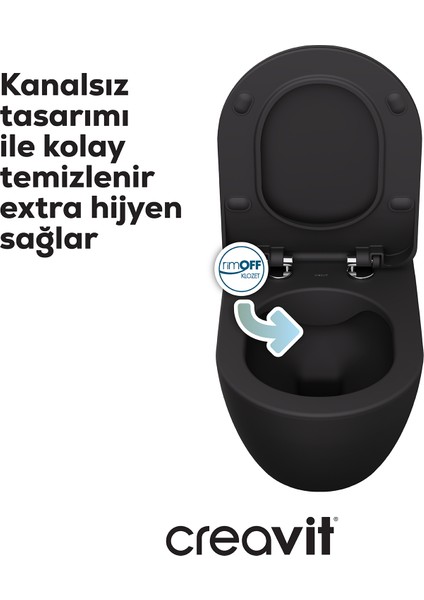 Free Rim-Off Duroplast Yavaş Kapanan Klozet Kapaklı Mat Antrasit Set fiyatları