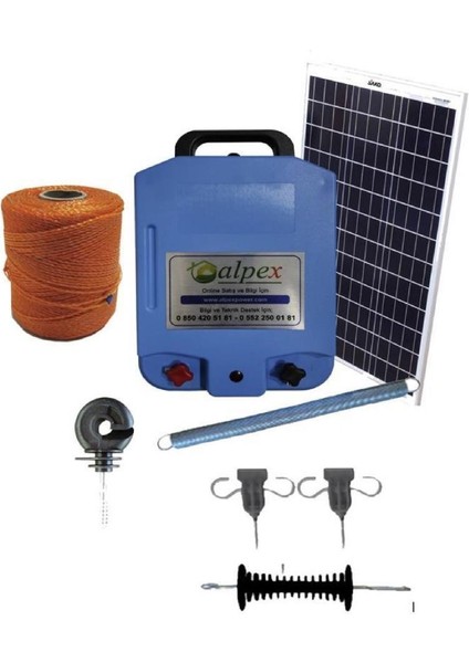 Elektrikli Çit Cihazı 25000 Volt Gece Modlu Model Tam Set
