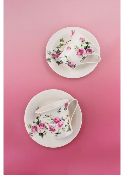 Pink Ivy Rose Altın Yaldızlı 2 Kişilik Çay Fincan Takımı fiyatları