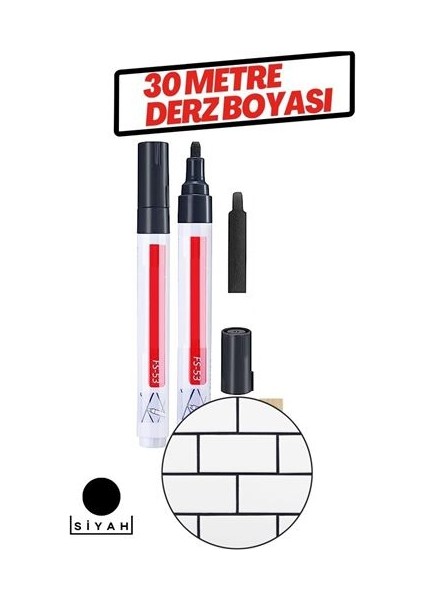 Derz Arası 30 Metre Boyama Rötüş Kalemi Siyah