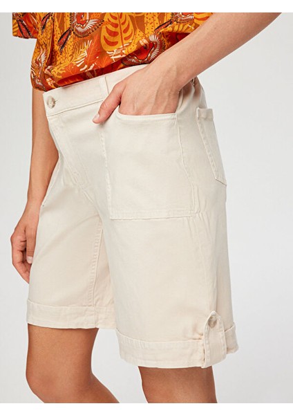 Cep ve Düğme Detaylı Parça Boya Şort S25SRT010 modelleri