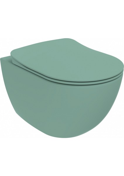 Free Rim-Off Duroplast Yavaş Kapanan Klozet Kapaklı Nil Yeşili Set