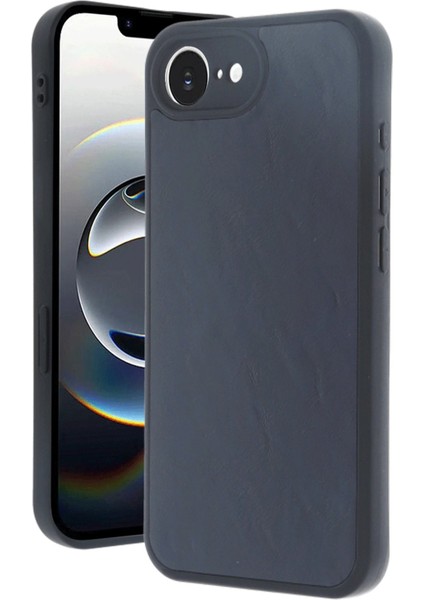 Newface iPhone 16E Kılıf Aras Deri Kapak - Lacivert
