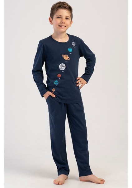 Pamuklu Erkek Çocuk Uzun Kol Pijama Takım(9/10-15/16) , 405126