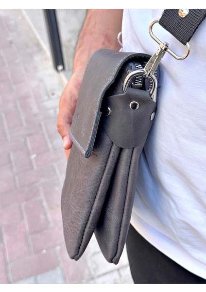 Hakiki Deri Kapaklı Postacı Çantası – Şık ve Retro Tasarım, Günlük Kullanıma Uygun