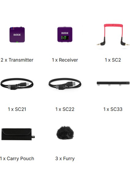 Wireless Go Iı (Gen 3) | 3.nesil, Iki Vericili, 32-Bit Kayıt Özellikli Kablosuz Mikrofon Seti (Mor)