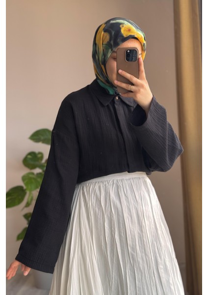 Classic Müslin Gömlek-Siyah modelleri