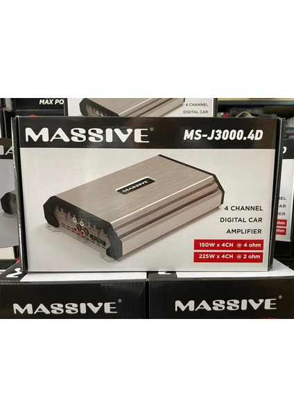MS-J3000.4D 4 Kanal Amfi Özel Seri 4 Ohm 4X150W Rms 2 Ohm 4X225W Rms