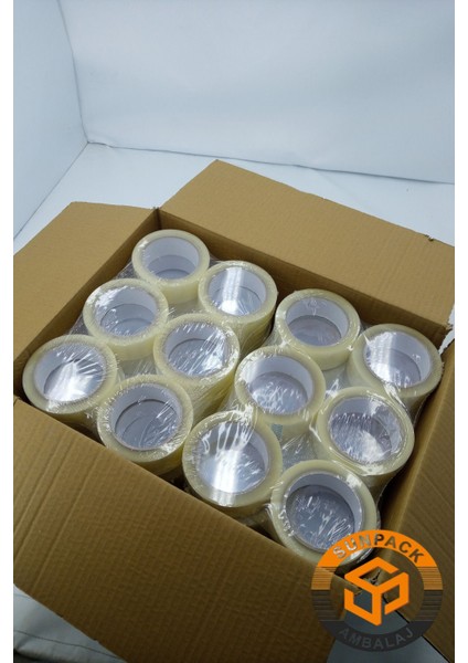 Çift Taraflı Bant 48MM x 25M Şeffaf Filmik (6 Adet) - Güçlü, Şerit Montaj ve Çok Amaçlı Kullanım fırsatları