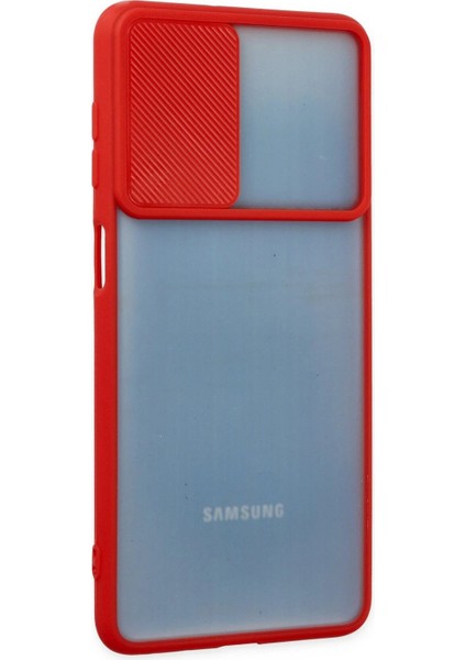 Newface Samsung Galaxy M52 5g Kılıf Palm Buzlu Kamera Sürgülü Silikon - Kırmızı fiyatları