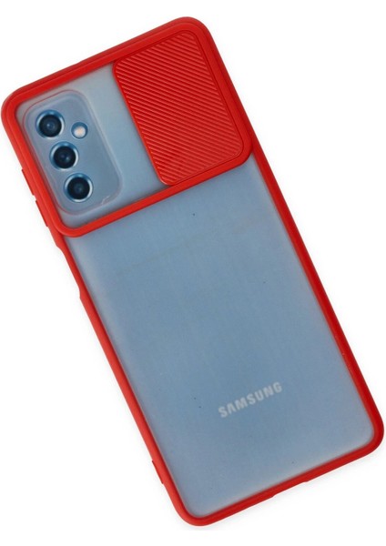 Newface Samsung Galaxy M52 5g Kılıf Palm Buzlu Kamera Sürgülü Silikon - Kırmızı modelleri