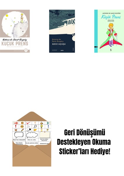 Küçük Prens + Gece Uçuşu + Küçük Prens + Okuma Sticker'ları