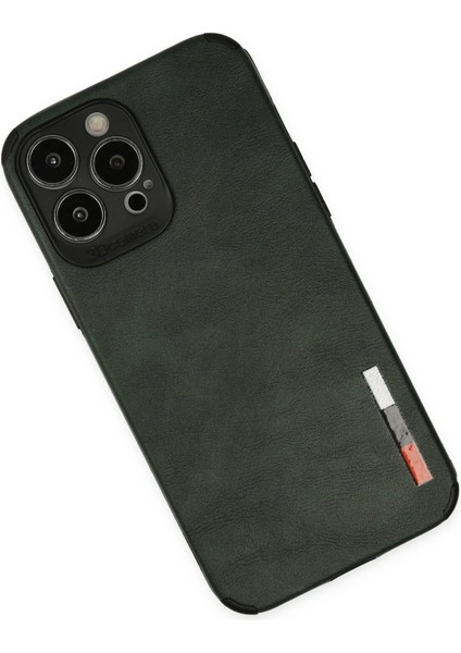 Newface iPhone 13 Pro Max Kılıf Loop Deri Silikon - Yeşil