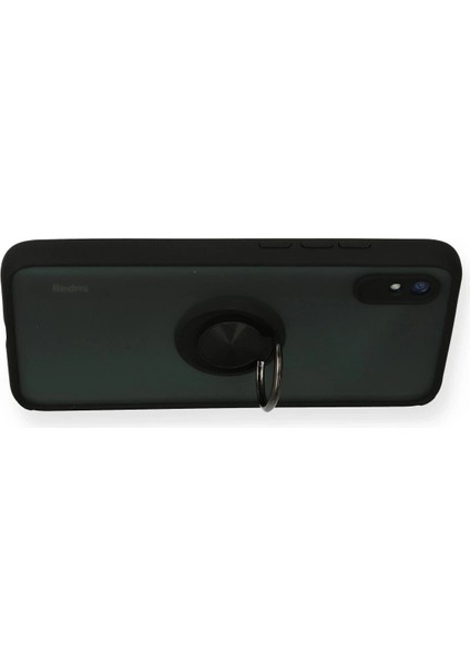 Newface Xiaomi Redmi 9A Kılıf Montreal Yüzüklü Silikon Kapak - Siyah modelleri