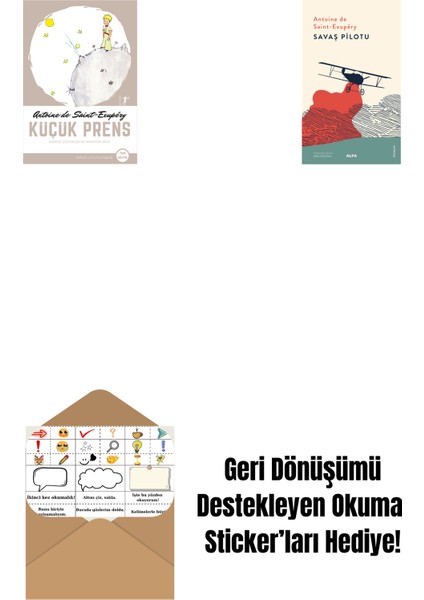 Küçük Prens + Savaş Pilotu + Okuma Sticker'ları