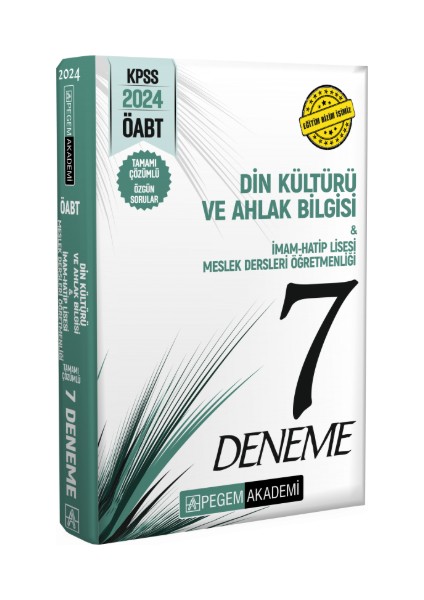2024 Kpss Öabt Din Kültürü ve Ahlak Bilgisi Imam Hatip Lisesi Öğretmenliği Tamamı Çözümlü 7 Deneme