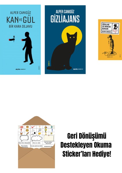 Kan ve Gül + Gizliajans + Oğullar ve Rencide Ruhlar + Okuma Sticker'ları