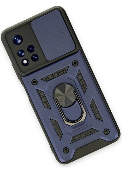 Newface Xiaomi Poco M4 Pro 5g Kılıf Pars Lens Yüzüklü Silikon - Lacivert modelleri