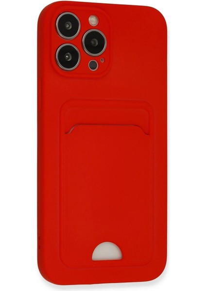 Newface iPhone 13 Pro Max Kılıf Kelvin Kartvizitli Silikon - Kırmızı