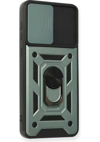 Newface Samsung Galaxy A02 Kılıf Pars Lens Yüzüklü Silikon - Yeşil modelleri