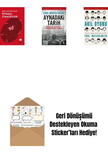 Siyasal Cinayetler + Aynadaki Tarih + Akıl Oyunu + Okuma Sticker'ları