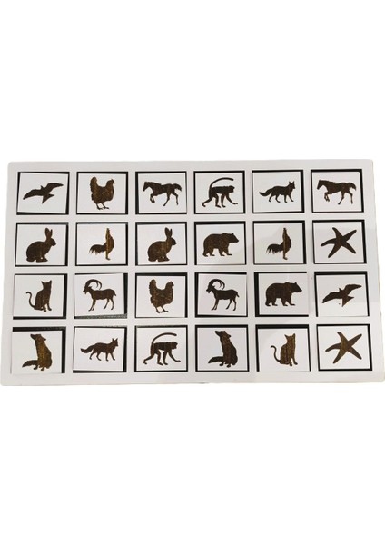 Ahşap Mdf 24 Parça Hayvan Figürlü Eşini Bul Hafıza Oyunu - 30X50 cm fiyatları