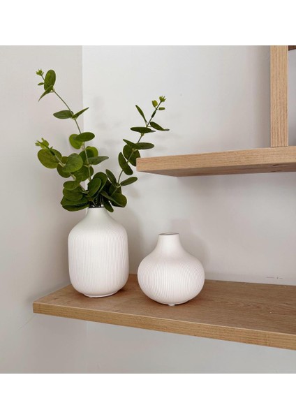 2'li Seramik Bohem Mat Vazo Seti Krem (Çiçek Dahil) fırsatları